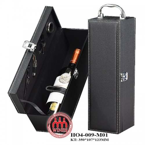 Hộp da đen trơn + 4 Phụ kiện