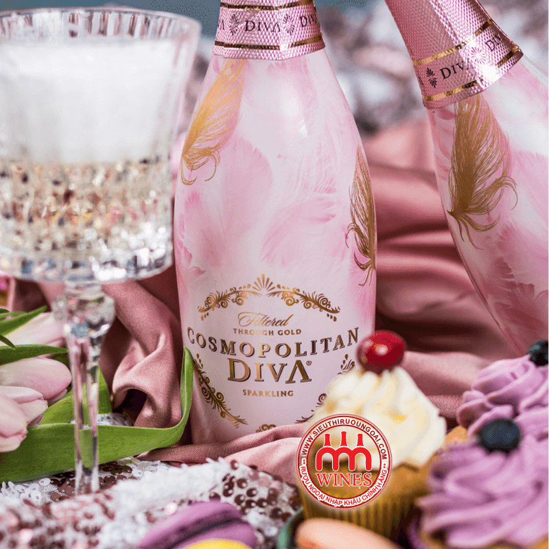 Champagne Cosmopolitan Diva Sparkling Vị Đào | Rượu Ngoại Chính Hãng