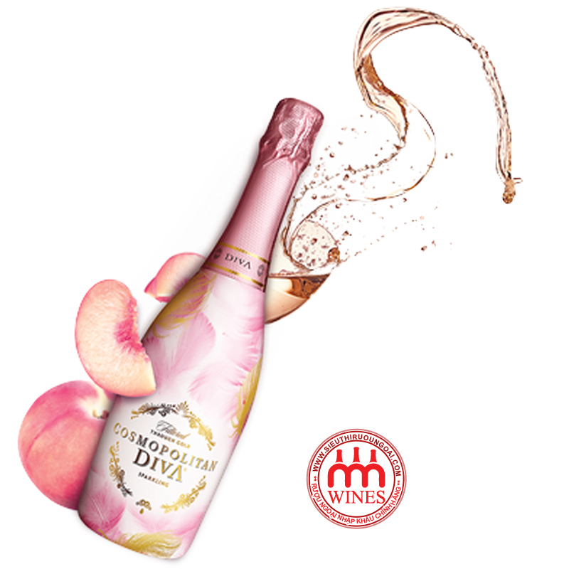 Champagne Cosmopolitan Diva Sparkling Vị Đào | Rượu Ngoại Chính Hãng