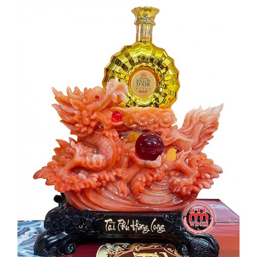 Kệ Rồng Đá Đỏ Tài Phú Hưng Long- Rượu Ballon D'or